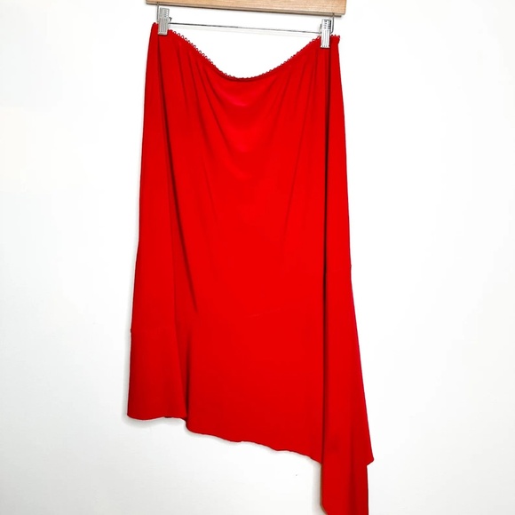 90s Y2K Red Asymmetrical Skirt Size: Large | Feelings Red Skirt - Picture 1 of 4